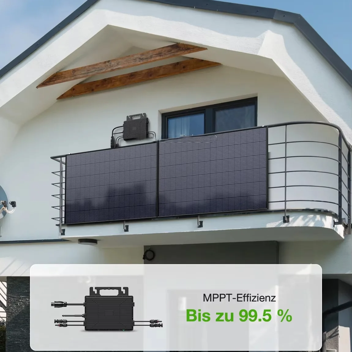 800W MPPT Solar On Grid Single Output Inverter 230V AC Balcony Solar PV Panel System Without AC Cable Home On Grid