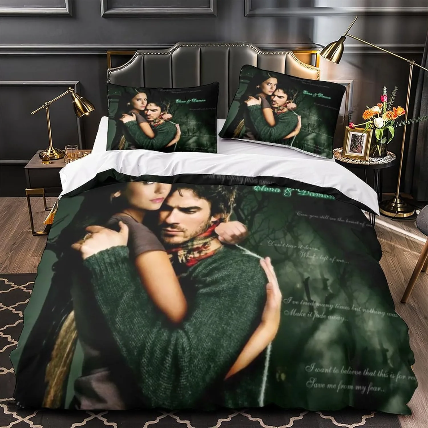 Christmas Queen King Size Bedding Set The Vampire Diaries 3D Print Comforter Cover With Pillowcase Home Textile Bedclothes