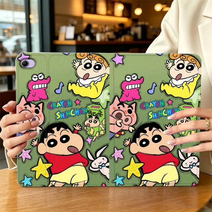 C-Crayon Shin-Chans Anime with Pencil Slot Case for Xiaomi Redmi Pad SE K Pad 8.8 9.7 12.4 Inch Pad 5 6 7 8 Pro Pad 6s Pro 7 3