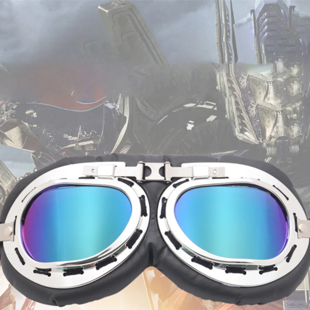 Occhiali da moto Occhiali, Moto Pilot Steampunk Vintage ATV Biker Scooter Cruiser Jet Casco Ciclismo Occhiali da sole da sci