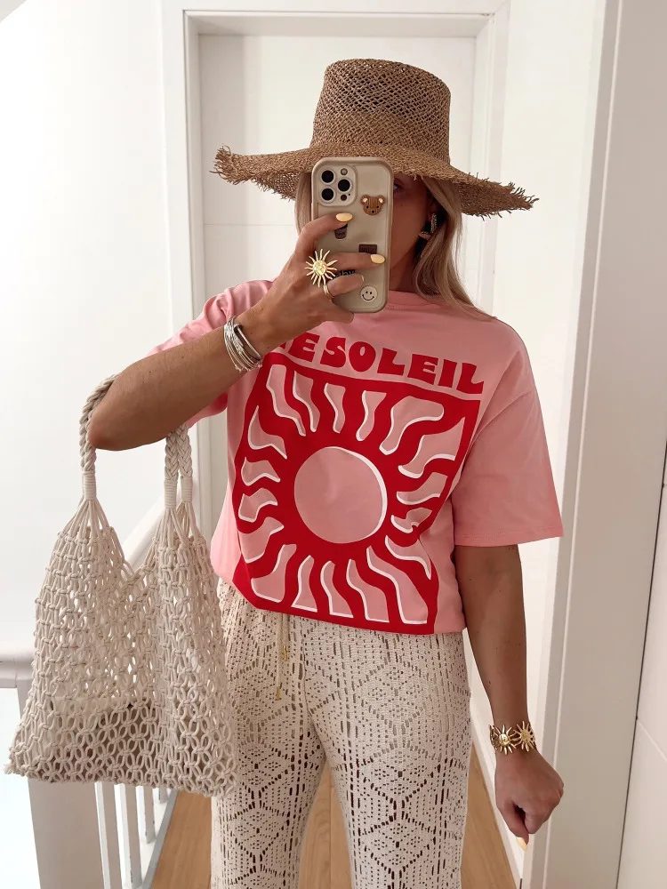 

Harajuku повседневные футболки с рисунком Le Soleol, уличная одежда, летняя футболка большого размера на выбор, топ Y2k, розовая хлопковая женская одежда