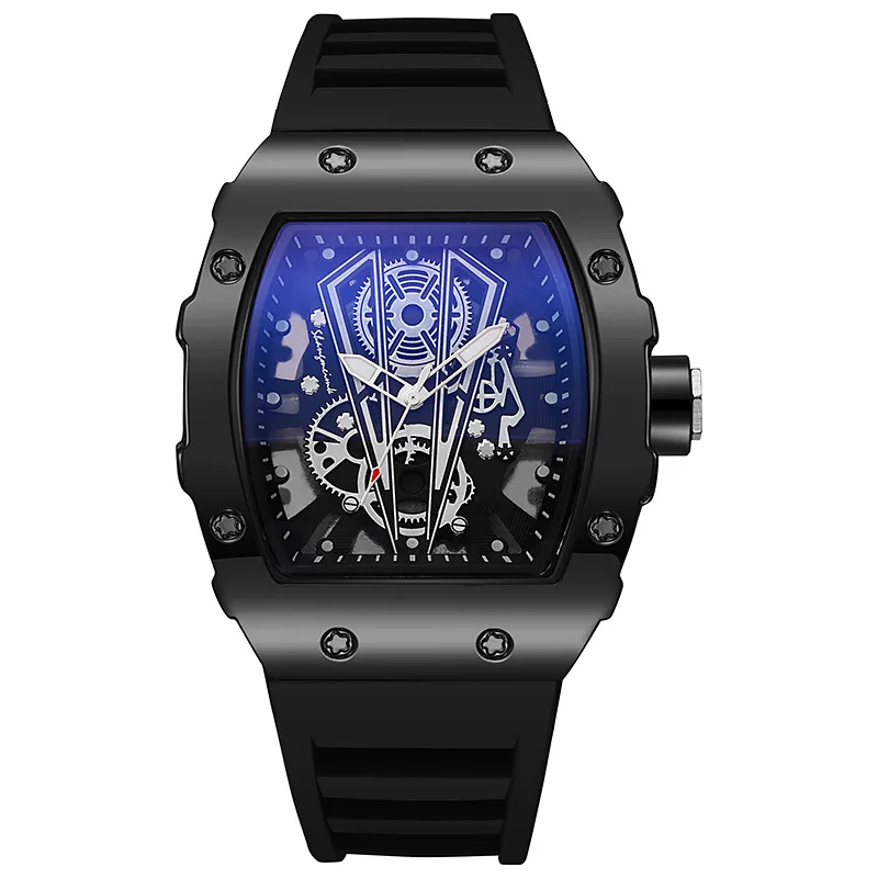 Reloj de comercio exterior Esfera grande para hombres Reloj luminoso cuadrado deportivo resistente al agua de cuarzo para hombres