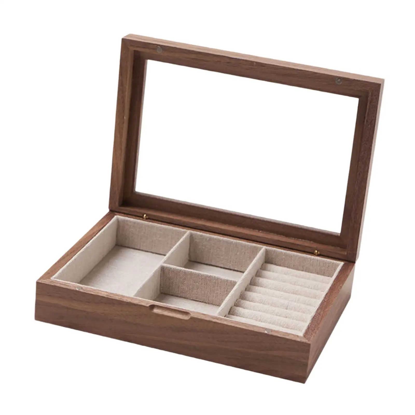 

Jewelry Box Travel Wooden Jewelry Display Case for Rings Bracelets Ear Studs