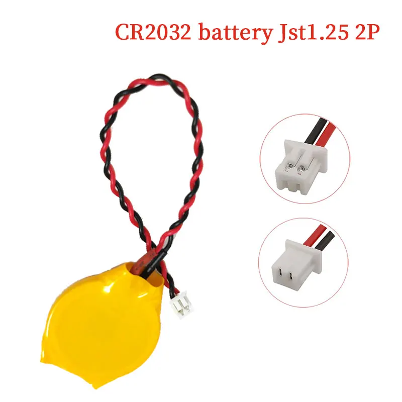 

2PCS-5pcs CR2032 2032 Battery BIOS CMOS with Cable 3V JST 1.25mm 2pin Notebook Computer Motherboard Batteies
