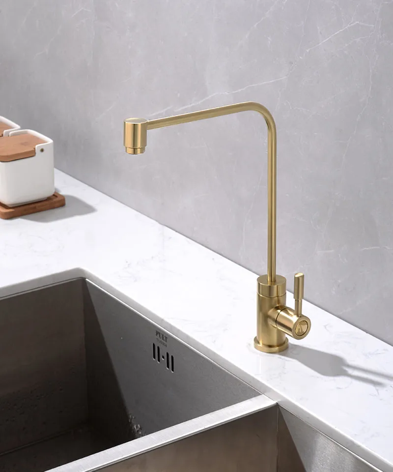 

Brass Kitchen Faucets Swivel 360 Degree Gun Gray Kitchen Filters Purifier Direct Drinking Single Cold Sink Tap Black/White/Gold