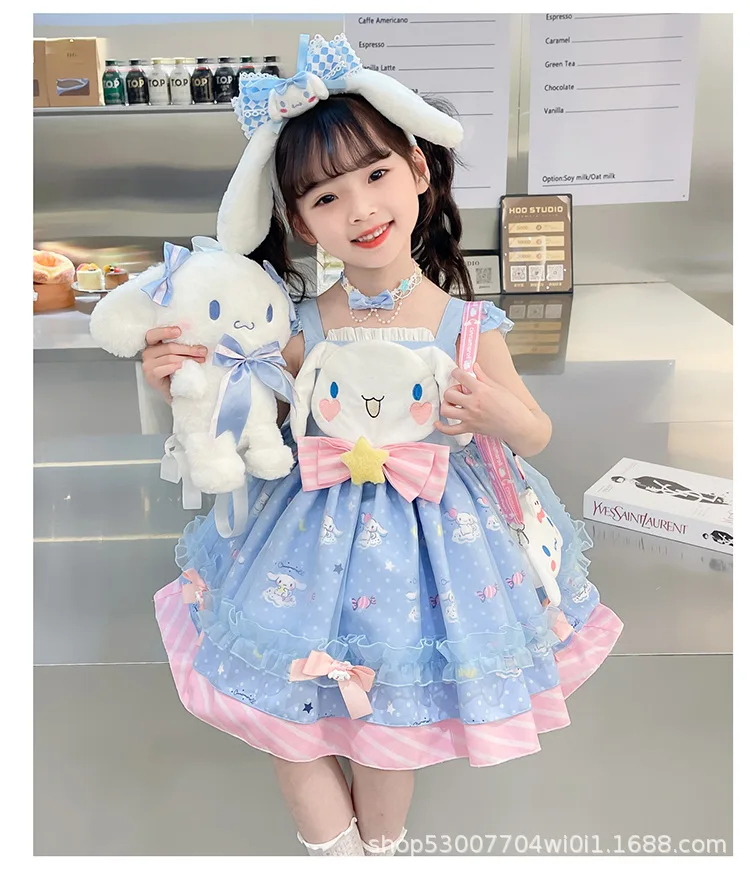 Girls' Summer Outfit Cinnamoroll Dress 2024 Children'S Lolita Princess Dress Girl Melody Cute Birthday Party Daily Dress Gifts