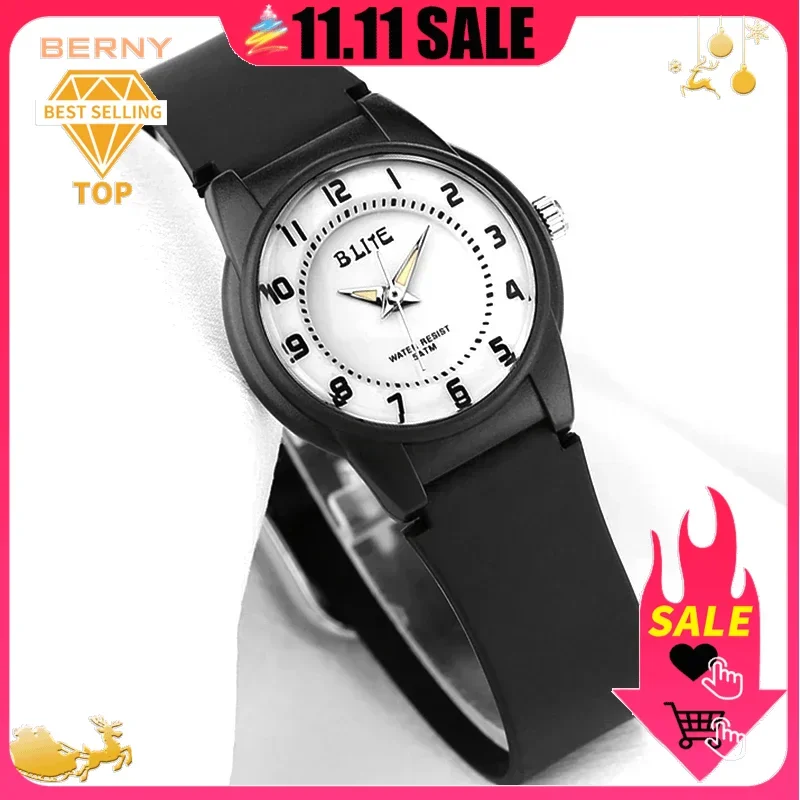 BERNYJapan Miyota 2035 Ultra Thin Women Quartz Watch Sport  Fashion Ladies Wist Watch for Women Waterproof 50M Wristwatch Female