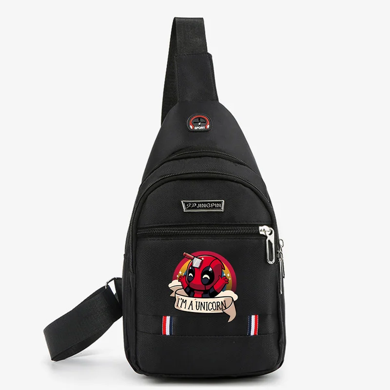 Deadpool super-herói crossbody chest bag para homens, esportes ao ar livre multifuncionais, bolsas de lona simples, nova moda