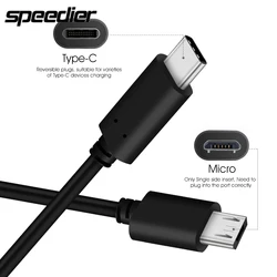 1M USB3.1 Type-C To USB Micro B 5Pin Cable USB C To Micro 2.0 Data Connector Adapter for Smartphone PC OTG C Type Phone