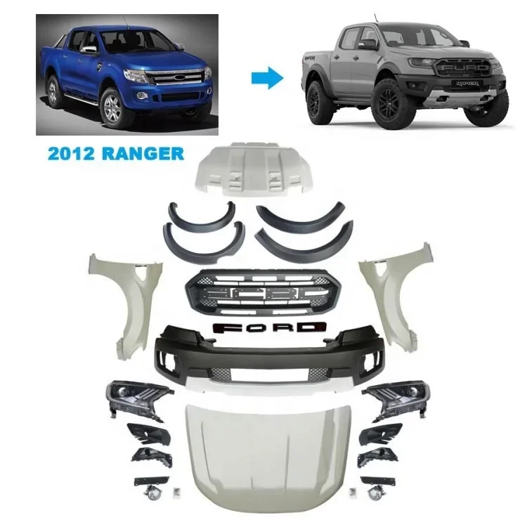 High Quality Car Body Accessories Modify To Raptor Body Kit Ford Ranger 2012 Upgraded To Raptor 2019