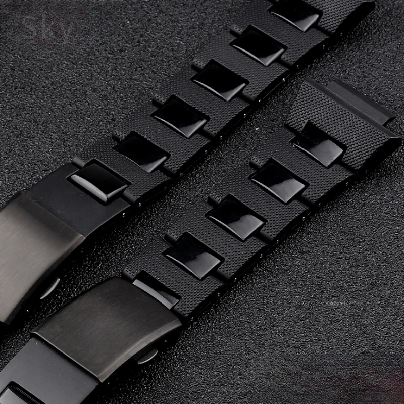 For Modification Casio Composite Plastic Steel Solid Stainless Steel Fold Buckle Frosted Dw5600/GBX-100/M5610/Ga2100 Watch Band