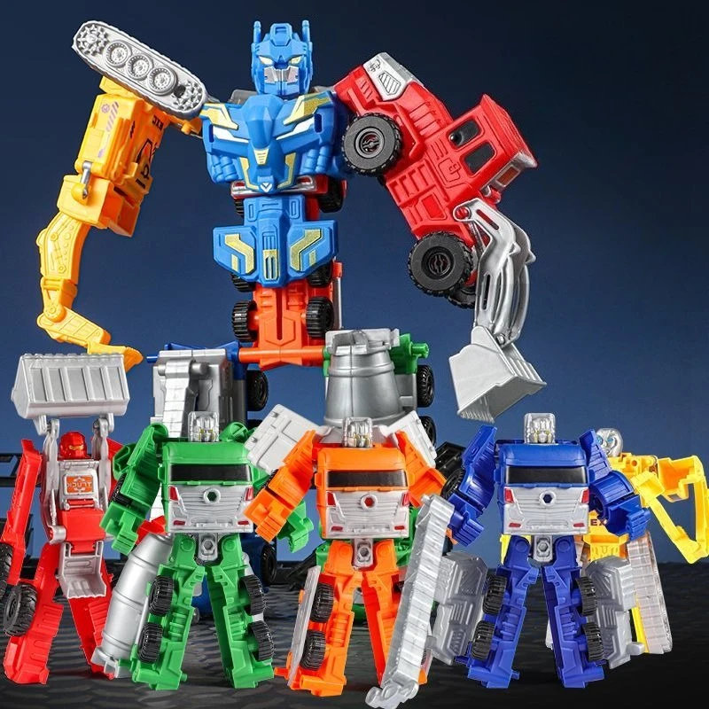 

5 IN1 Transforming Robot Engineering Vehicle Action Figure Boys Collect Toys Leisure Children Toy Collect Models Birthday Gifts
