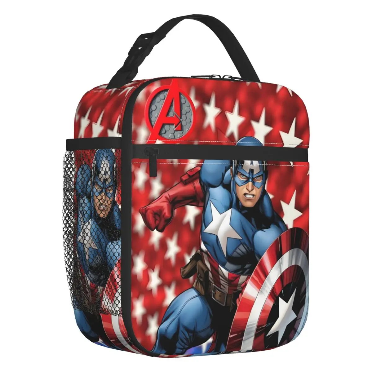 

Captain America Classical Insulated Lunch Bags for Women Anime Cartoon Resuable Thermal Cooler Bento Box Outdoor Camping Travel