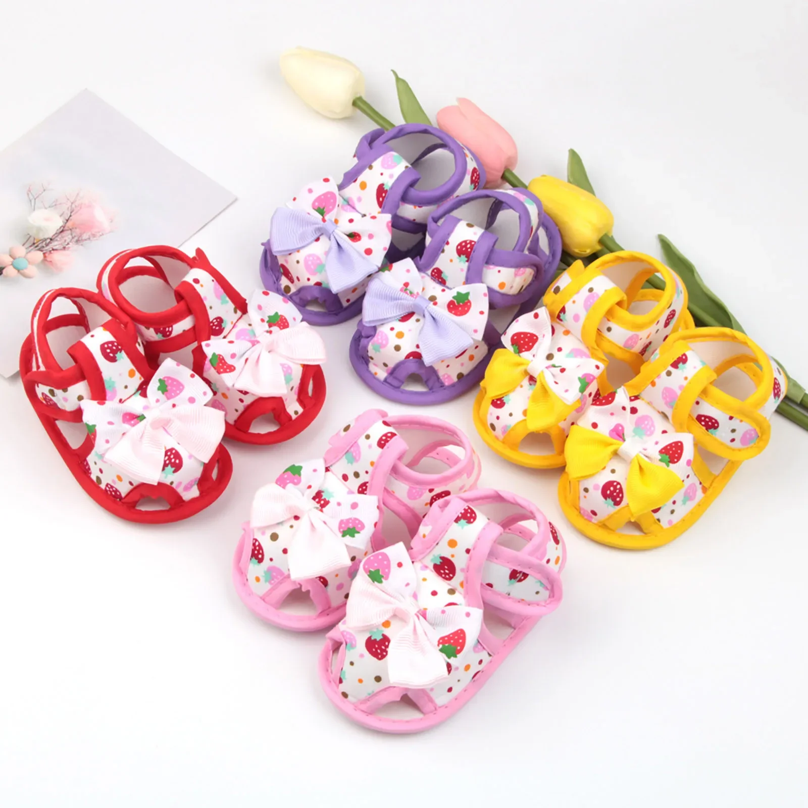 

Baby Shoes Cute Baby Girls Strawberry Print First Walkers Toddler Infant Boy Comfort Soft Sole Prewalker Shoes Princess Shoes