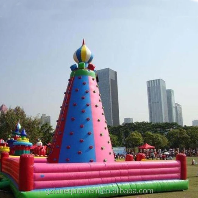 Sport games crazy tall inflatable climbing wall game inflatable rock climbing for sale