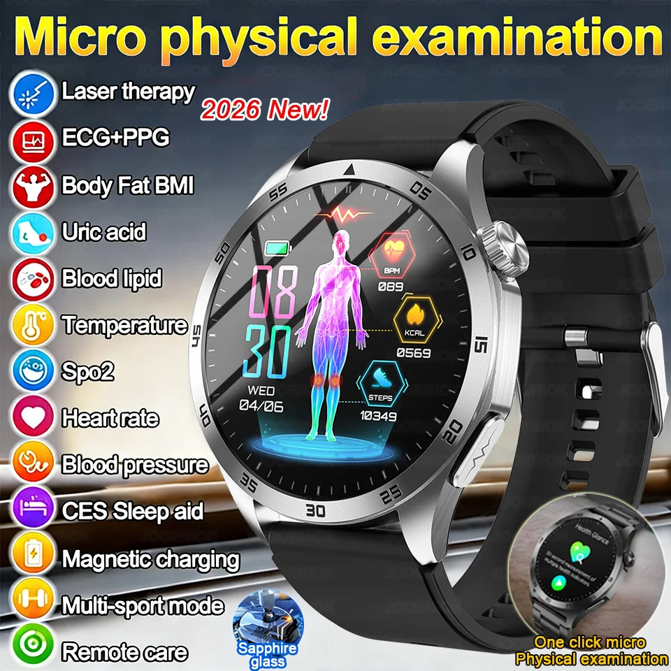 

Новые смарт-часы 2026 года для мужчин и женщин: измерение давления, липидов, мочевой кислоты, уровня кислорода в крови, ЭКГ+PPG, HD-звонки