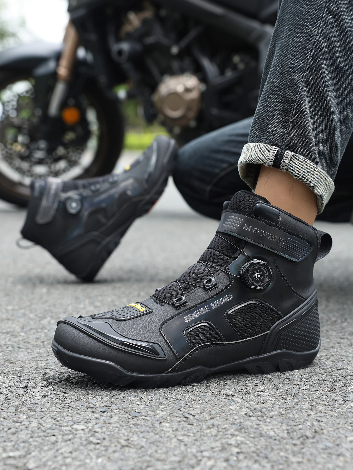 Neue Motorrad Stiefel Männer Leder Motos Atmungsaktive Anti Rutsch Verschleiß-beständig Fahrer Stiefel Motorrad Racing Knöchel Länge Schuhe – Detail 6