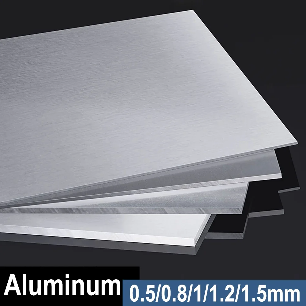 Thick 0.5/0.8/1/1.2/1.5mm Aluminum Square Flat Plate Aluminum Sheet DIY Material Model Parts Car Frame Metal