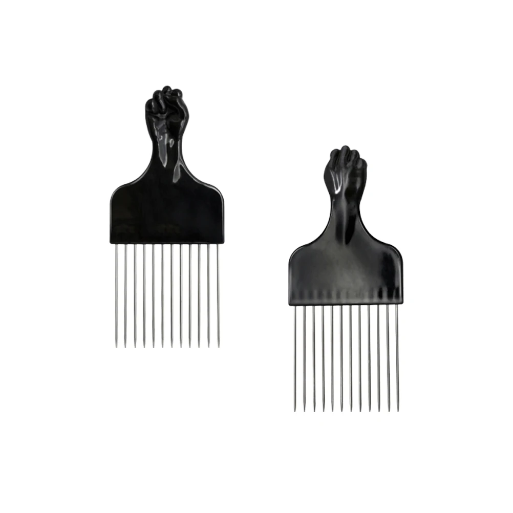 

2pcs Stainless Steel Insert Combs Wide Tooth Hairdressing Detangling Male Rake Combs for Men Smooth Scalp Massage