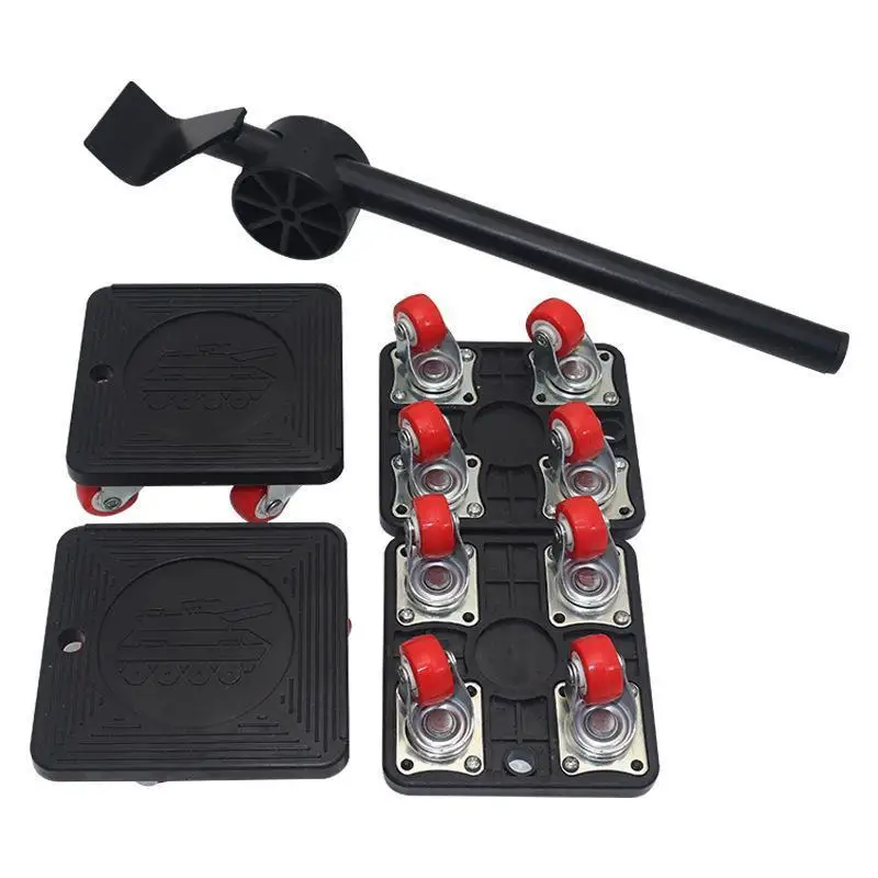 Heavy Furniture Mover Dolly Set with Lifter 360° Rotation 5-Wheel Furniture Dollies Heavy Stuff Moving Tool Set Kitchen Cabinet image 4
