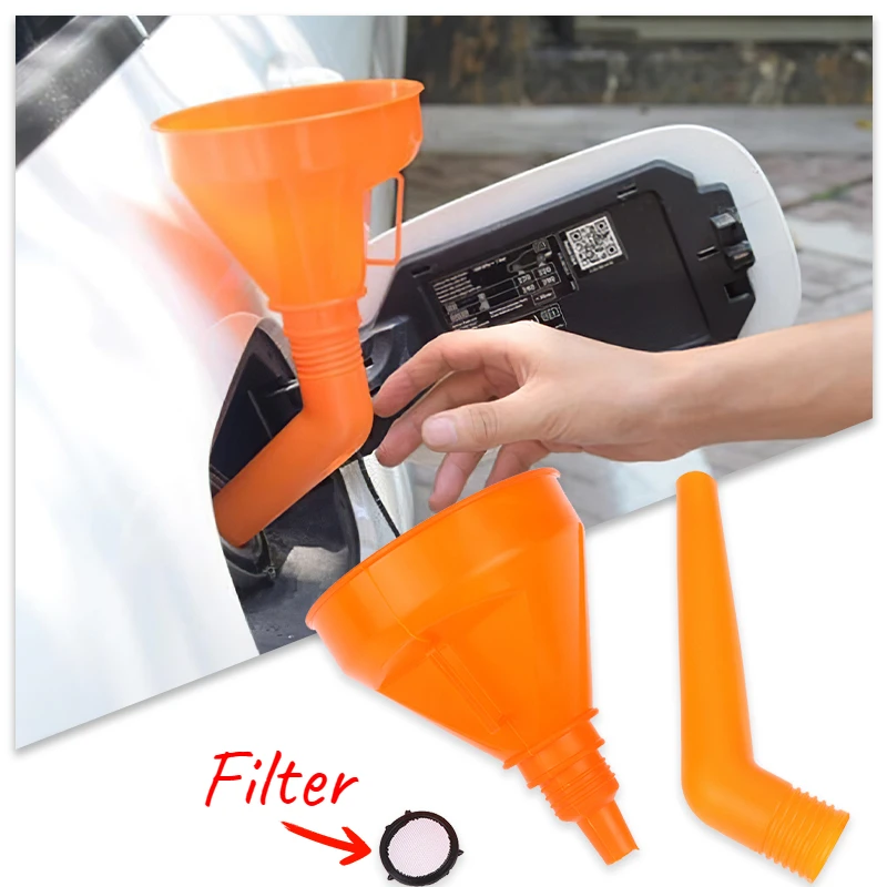 

130/145/160mm Universal Plastic Funnel Car Motorcycle Refuel Gasoline Engine Oil Funnel With Filter Auto Repair Filling Tool