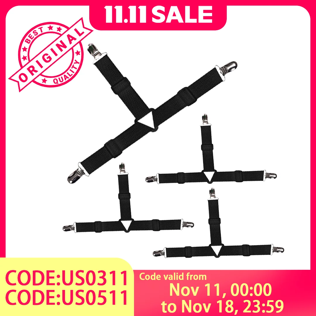 Correas ajustables para sábanas, sujetadores elásticos para manteles, fundas de edredón y fundas de sofá, estructura de cama con pinzas antideslizantes