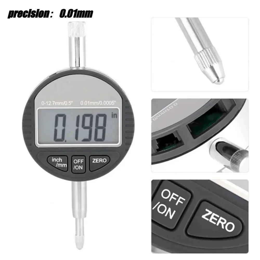 QIYI Digital Probe Indicator Dial Test Gauge Measuring Range 0.01-12.7mm Dial Test Indicators Electronic Indicator Gauge Test