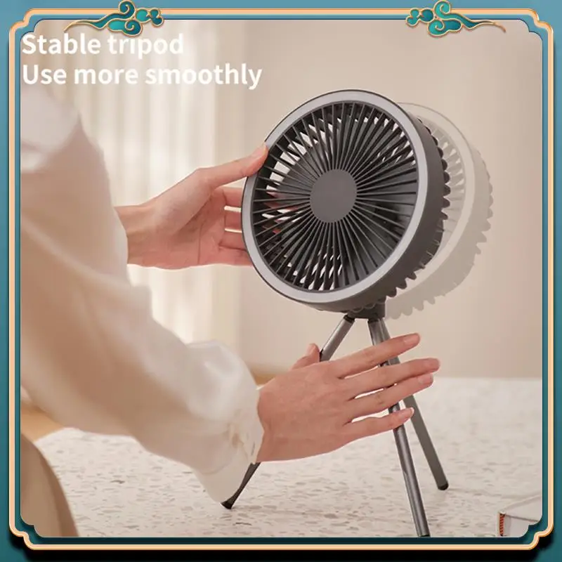 10000Mah Outdoor Camping Rechargeable Fan Wireless Tent Electric Ceiling Fan With External LED Lighting Battery Highly Recommend