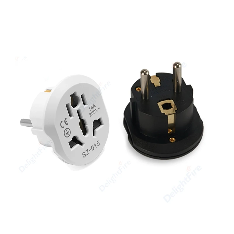 EU Plug Adapter Universal UK AU US To EU KR Socket Converter 16A 250V Spain France Russia Travel Adapter Wall Socket AC Outlet