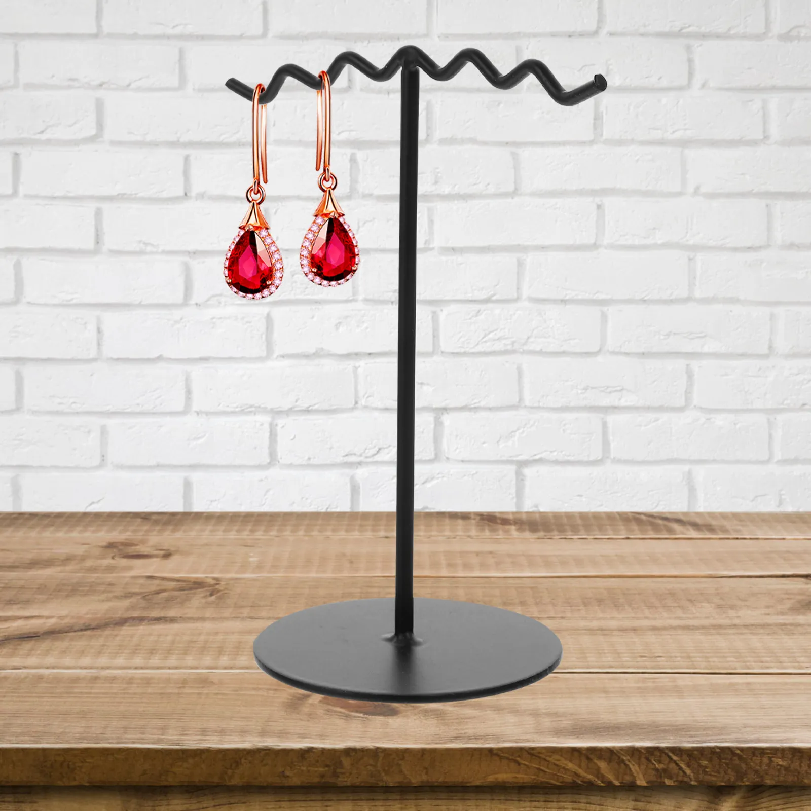 Metal Jewelry Display Stand T Shape Earring Necklace Holder Compact Jewelry Storage Rack for Home Decor and Gift Idea