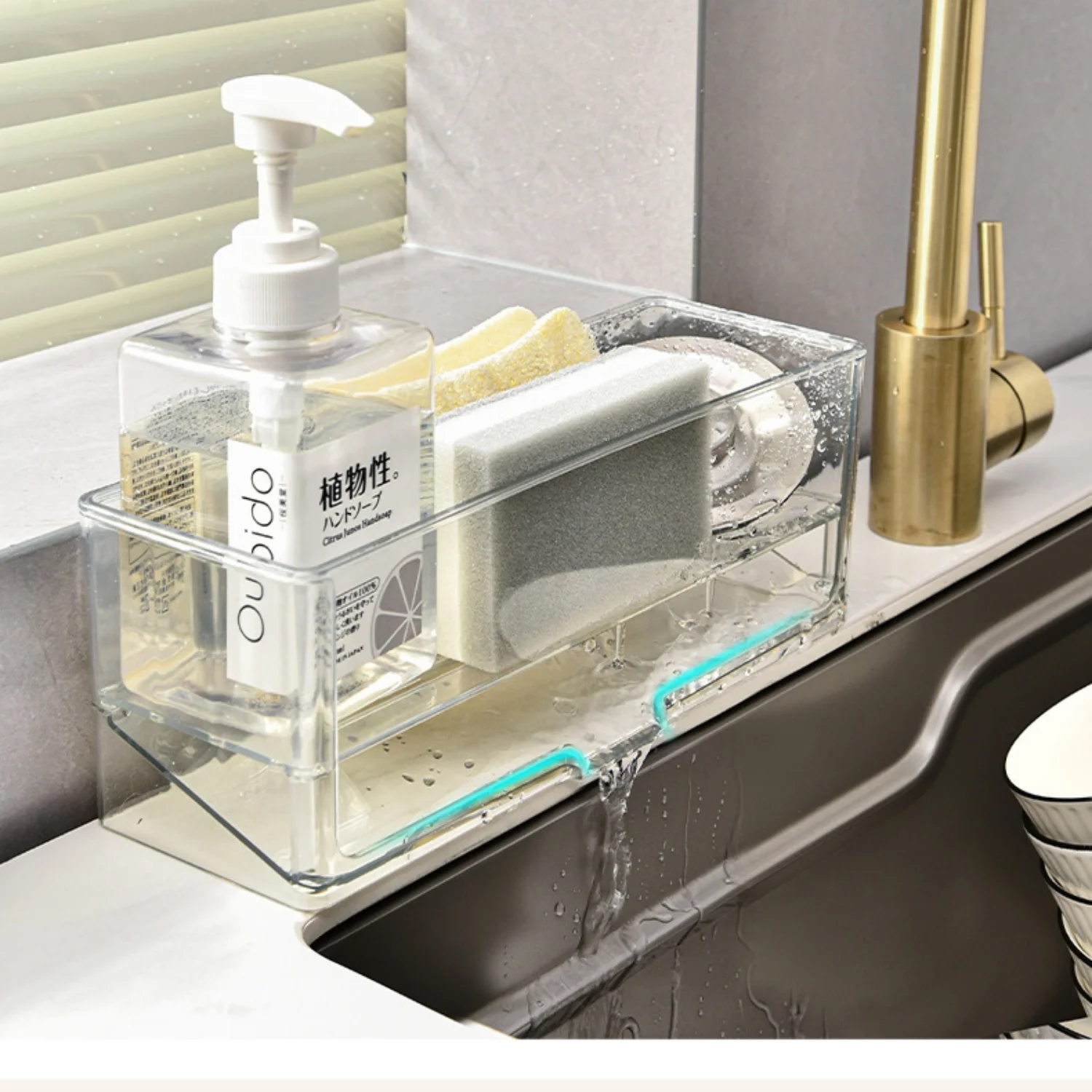 

Bathroom Organizer Rack Faucet Storage Rack For Cleaning Tools Skincares Multifunctional Draining Storage Holder Home Supplies