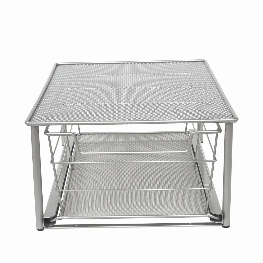 Piccolo cassetto scorrevole impilabile Organizzatore da bagno Cestino scorrevole salvaspazio per riporre oggetti Facile accesso Costruzione in acciaio durevole