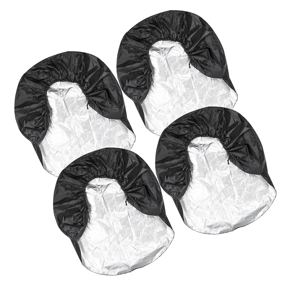 

4pcs Tire Covers For Rv Trailer Wheel Protective Cover Oxford Cloth Snow Dust Debris Protection For Campers Truck Spare Tires