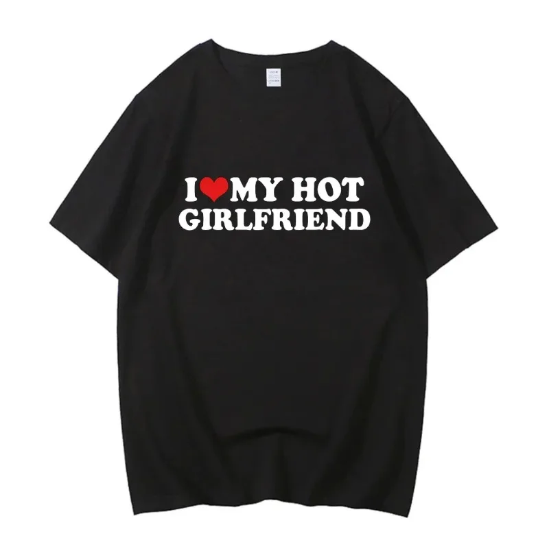 

I Love My Girlfriend Print T-Shirt Women Casual Crew Neck Short Sleeve Summer Fashion Women's Clothing I Love My Boyfriend Tops