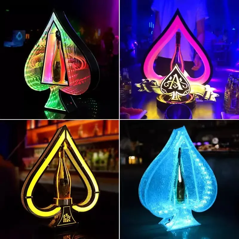 Ace of Spade Champagne Presenter Wine Bottle Glorifier Display Club Sign VIP Service Wine Holder For Bar Nightclub Party Decor