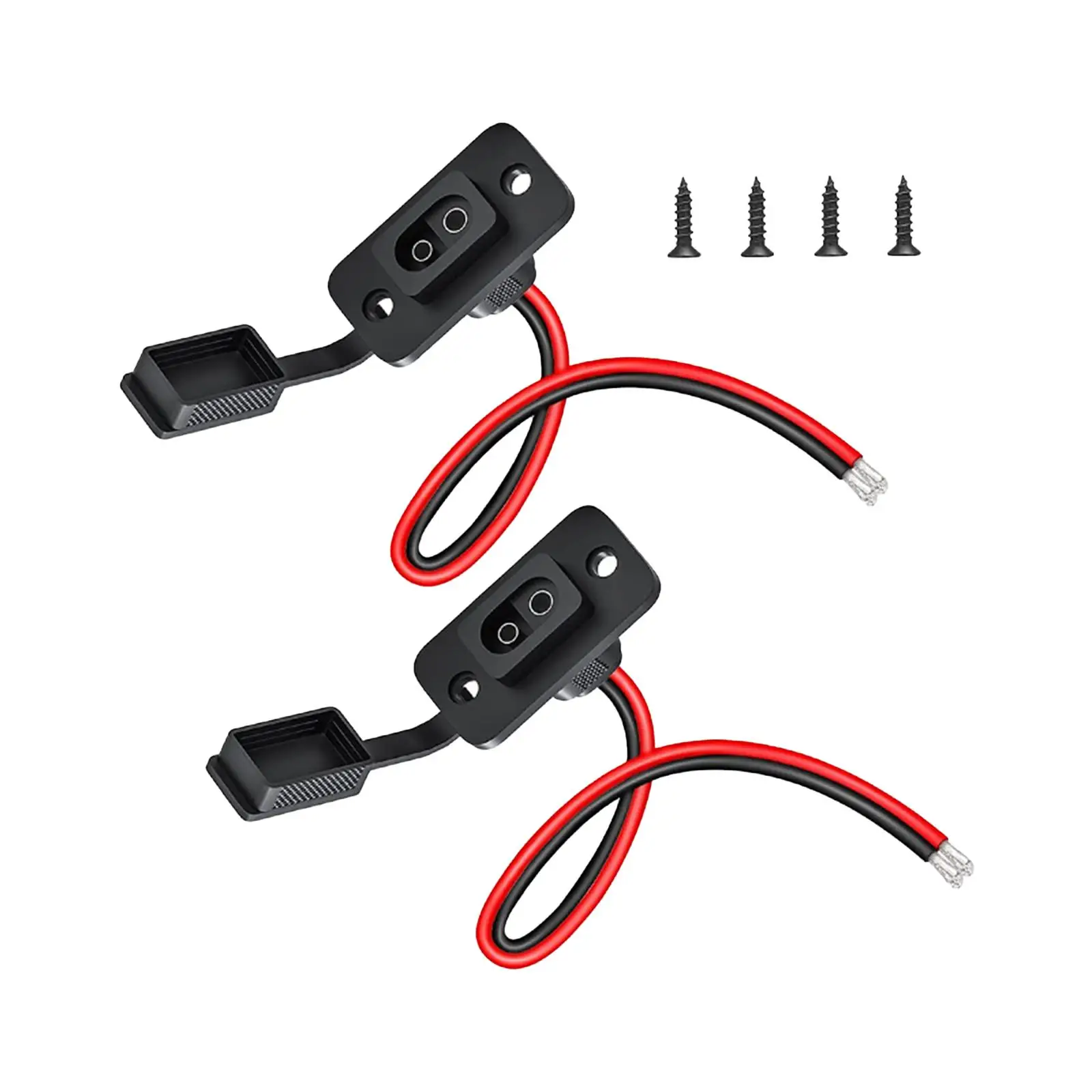 2x SAE Socket Flush-mountable RV Solar Panel Cable Connector Battery Cables