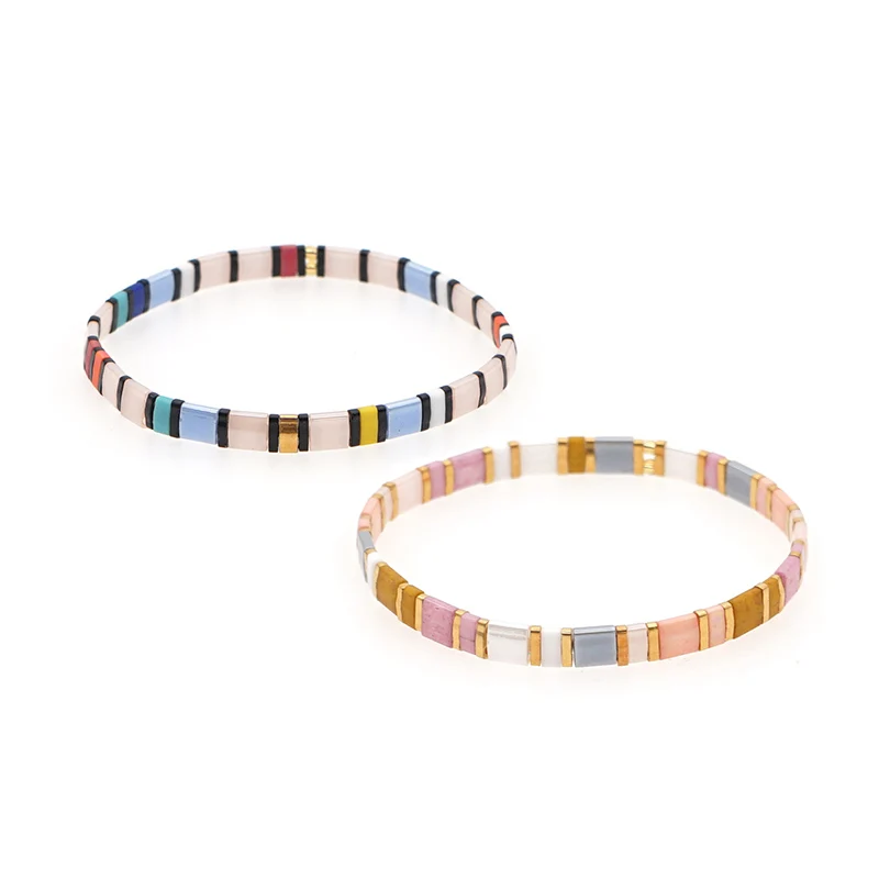 Go2Boho Miyuki Bracelet For Women Tila Beads Bracelets Boho Jewelry Gift for Her Handmade Beaded Pulseras Summer Beach Jewellery