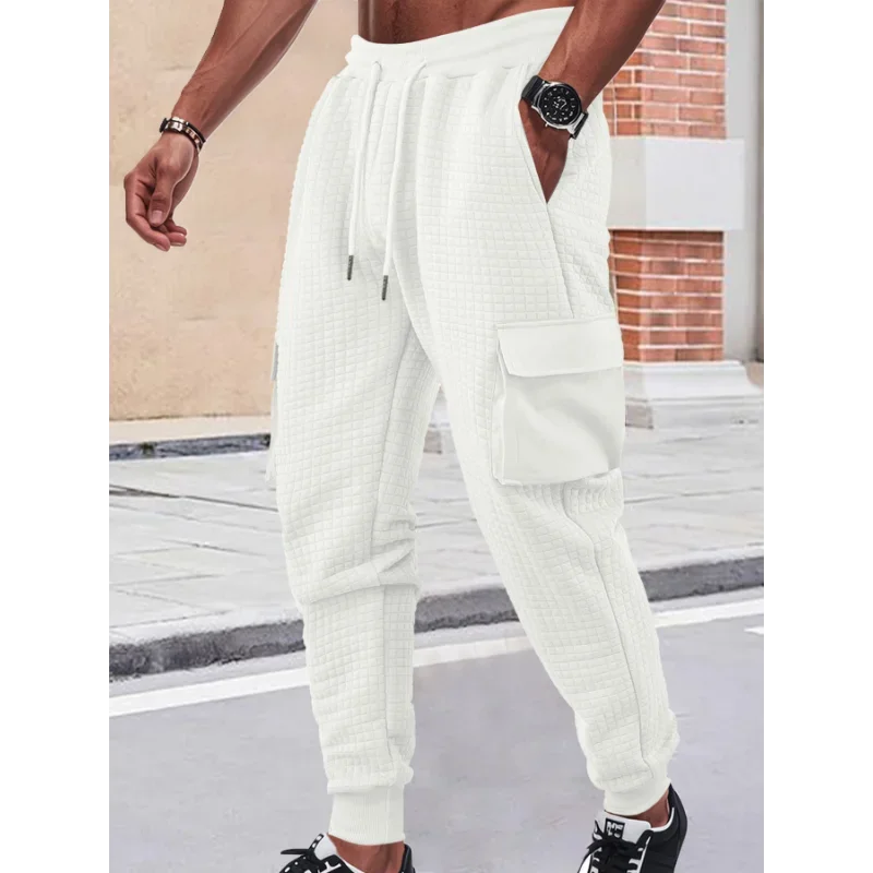 

Multi-Pocket Jacquard Small Checkered Casual Work Pants Men's Spring and Autumn New Men's Sports Thickened