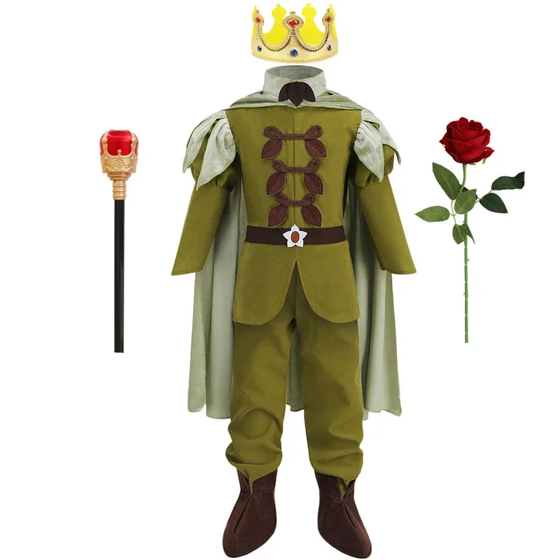 

Frog Prince Boy Costume Carnival Cosplay Baby Party Flower Clothing Halloween Frog Tiana Naveen Prince Costumes Fairy Wings