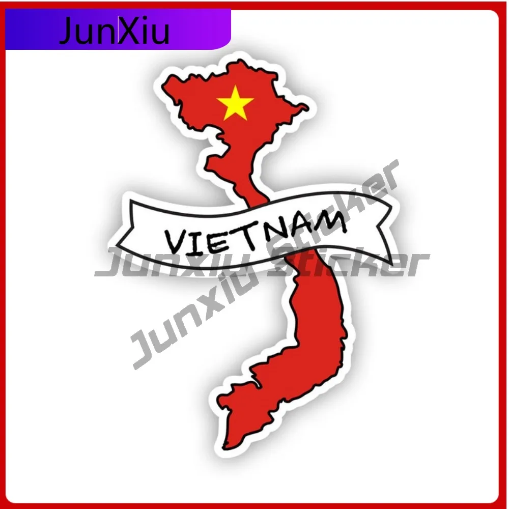 

Cute Vietnamese Shaped Vietnam Flag Sticker Uv Protected Decals Ribbon Country Pride Decal Sunproof Outdoor Perfect For