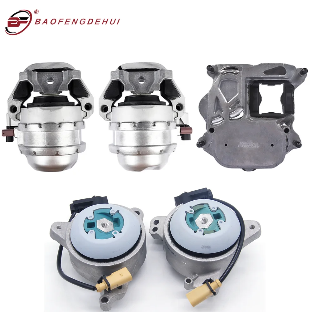 

5PCS 4H0199255T 4H0199256T 4H0399151AT Electronically Transmission Engine Mount Kit For Audi A6 S6 RS6 A7 RS7 A8 S8 4.0T
