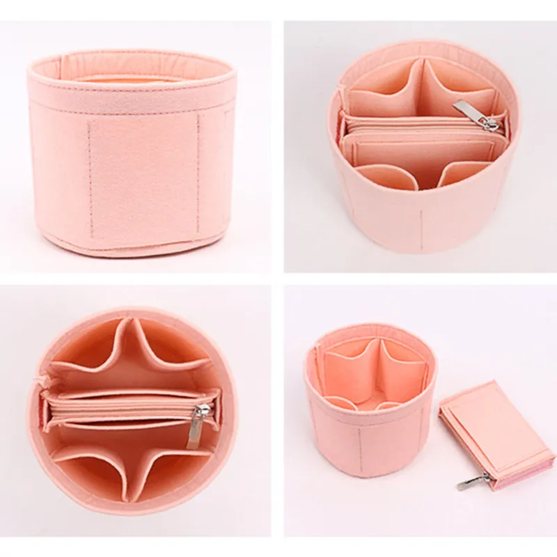 Ladies Cosmetic Bag Insert Bag Organizer for Makeup Handbag Organizer Felt Liner Purse Portable Cosmetic Bags For Women Girls