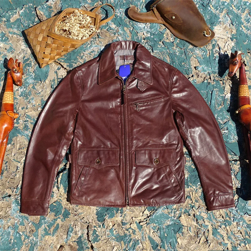 

Ультратонкая мужская куртка из телячьей кожи диаметром 07 мм, мягкая удобная куртка в стиле ретро Sle Faion Urban ort, молодежное кожаное пальто