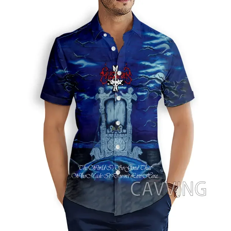 CAVVING 3D Printed  MYSTIFIER  Rock   Fashion Casual Shirts Men's  Short Sleeves Loose Breathable Hawaii  Shirts