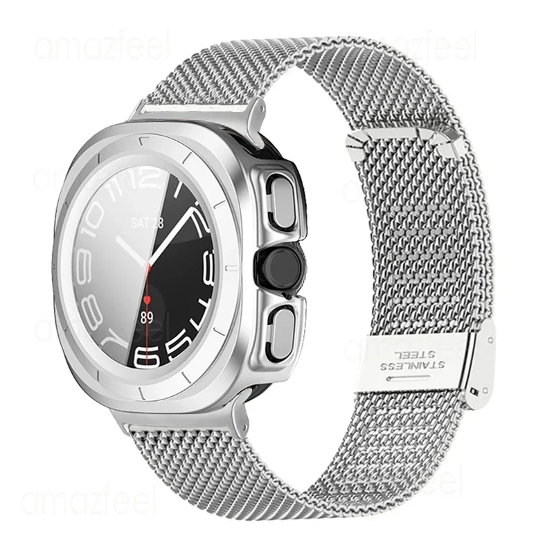 

Металлический браслет для Samsung Galaxy Watch 7 Ultra 47 мм, защитный чехол для galaxy watch 7 ultra 47 мм, из поликарбоната и закаленного стекла