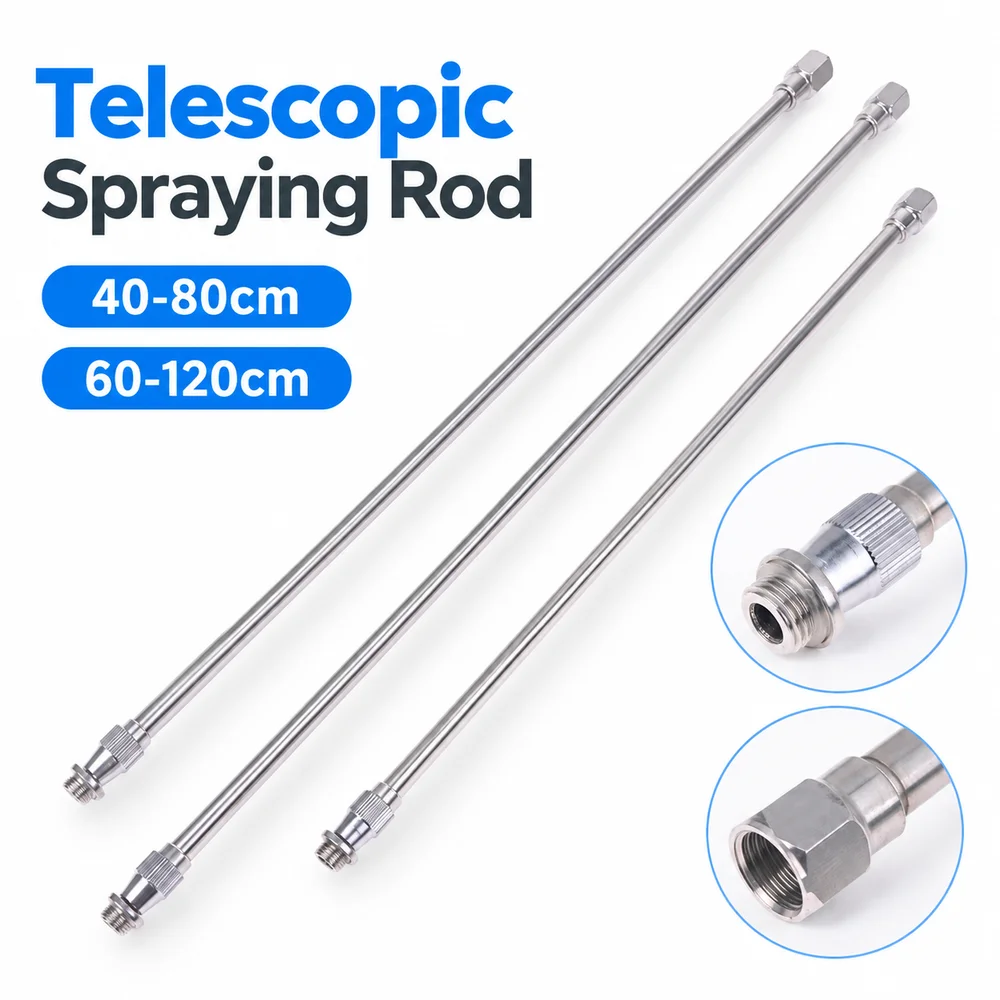 1Pcs 10mm Diameter Telescopic Spraying Rod Stainless Steel M14 M18 Connector Garden Sprayer Accessories Thickened Laser Welding