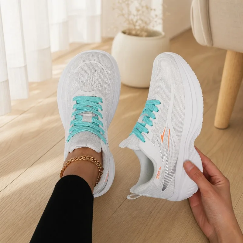 Women Wide Toe Running Shoes Jog Training Competition Sneakers Anti Slip Unisex Cushioned Breathable Mesh Outdoor Trail Footwear
