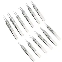 Stainless Steel Platforms Tweezers Straight/elbow Platform Micro Forceps Ophthalmic Instruments