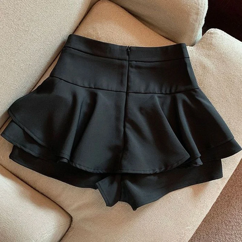 Sexy Ruffles Mini Skirt Women High Waist Slim Sweet Shorts Skirts Korean Fashion Casual Female Summer Design A Line Cake Skirt