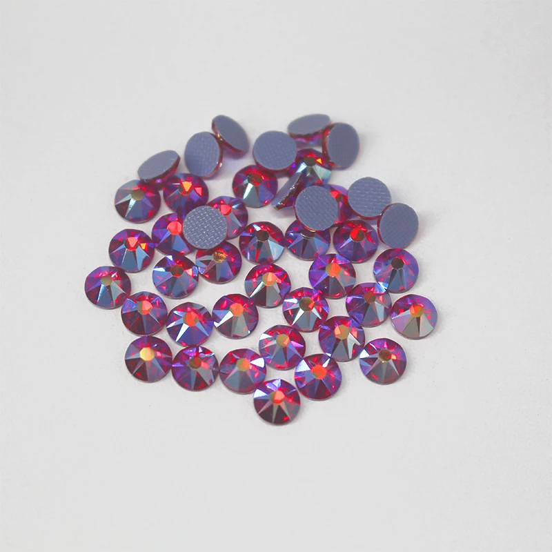 Lt Siam ab ss20 Quality 2078 Cut Hotfix Rhinestones16 Faces Cut 8 big 8 Small Sun Flower Facets Crystal ab Nail Art or Wedding
